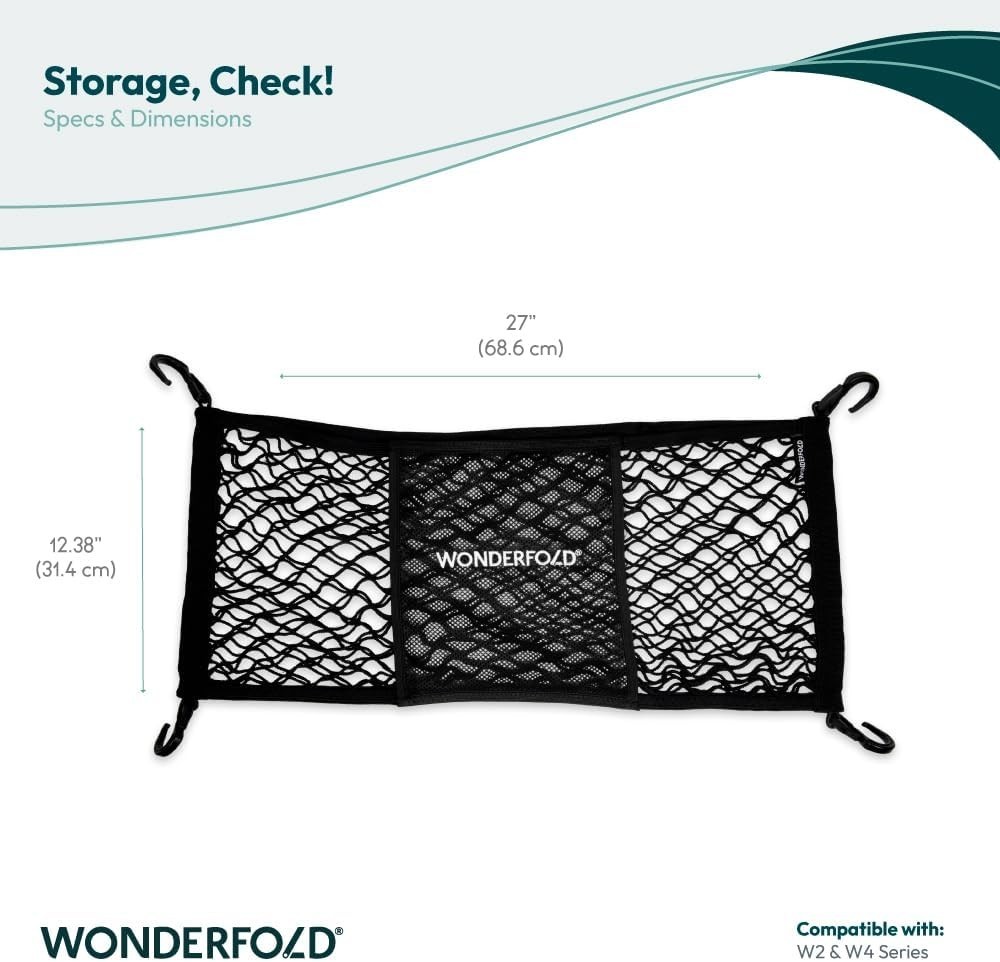 Super Stretchable Cargo Net for Stroller Wagons - Maximize Storage Space, Black