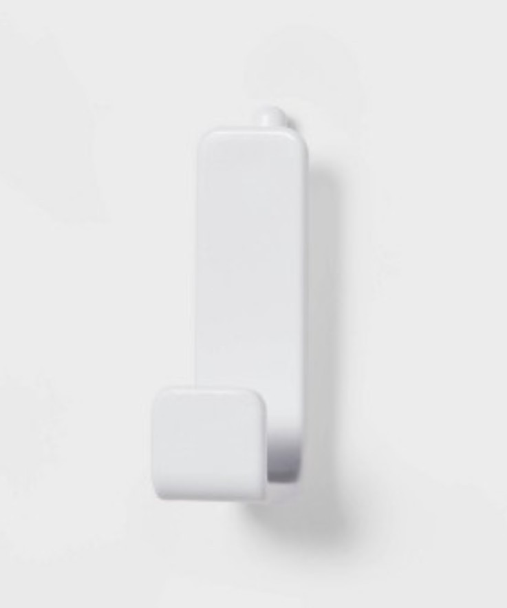 Brightroom Pegboard Single Hooks Adjustable Storage White Set of 2 Plastic