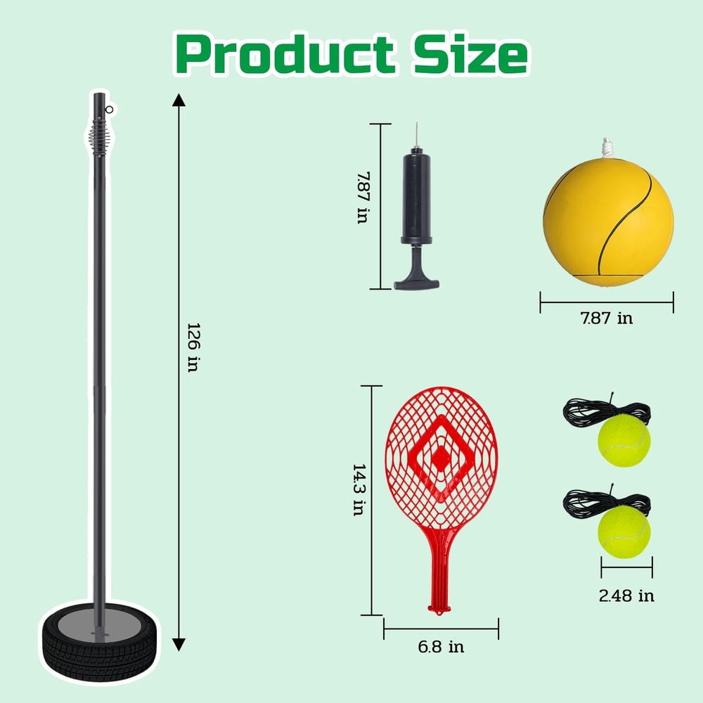 Tetherball Tennis&Tetherball Set,Tetherball Equipment with Pole for Backyard,...