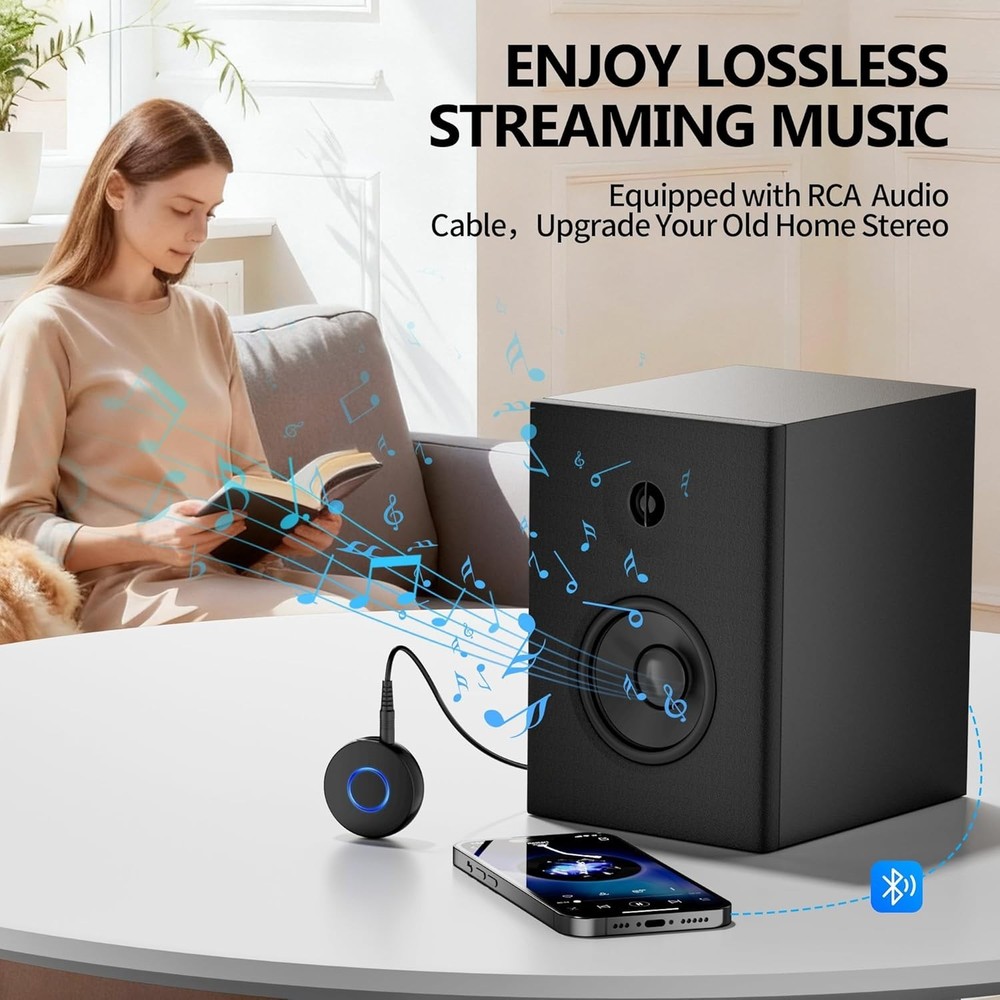 SONRU Bluetooth Aux Adapter for Car, Wireless Audio Receiver, Portable