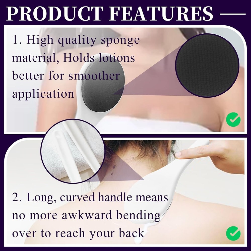 Self Tanner with Long Handle for Body, Back Applicator for Cont...