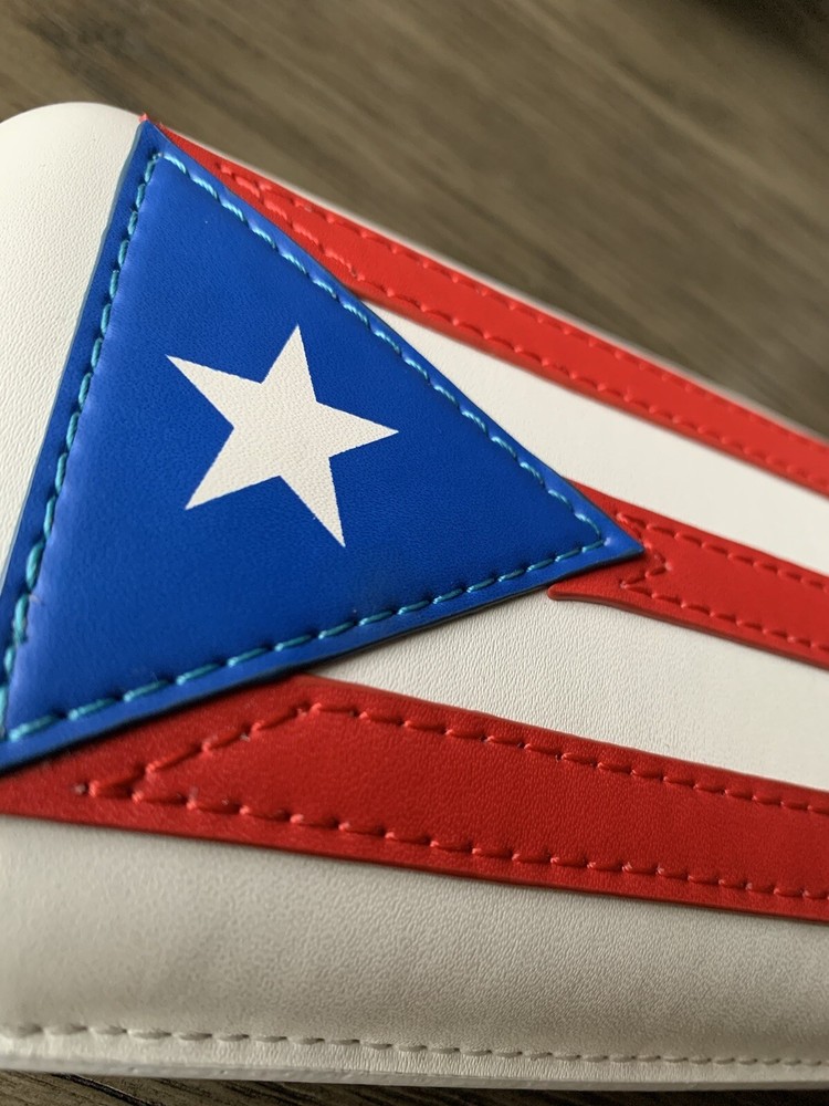 Puerto Rico Flag 3 Fingers Cigar Leather Case