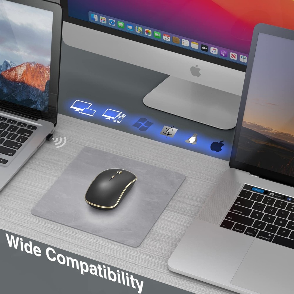 JOYACCESS Silent Wireless Mouse, Portable USB Mouse with 5 Adjustable DPI Levels