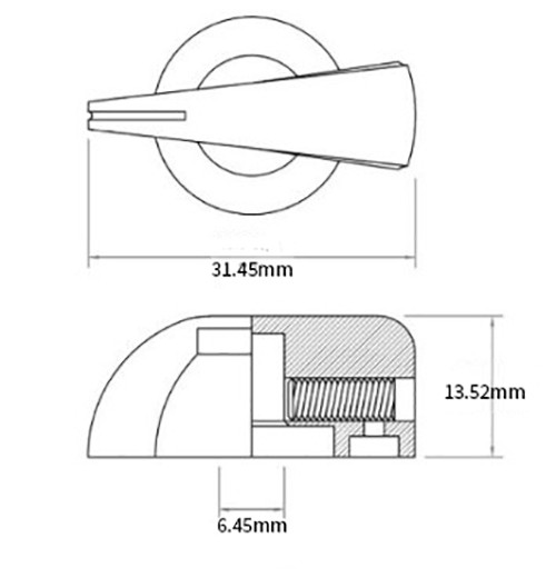 3x Purple Chicken Head Knobs with Brass Insert and Set Screw