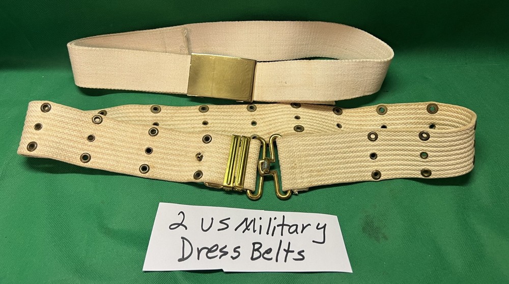 Two US Military White Web Belts