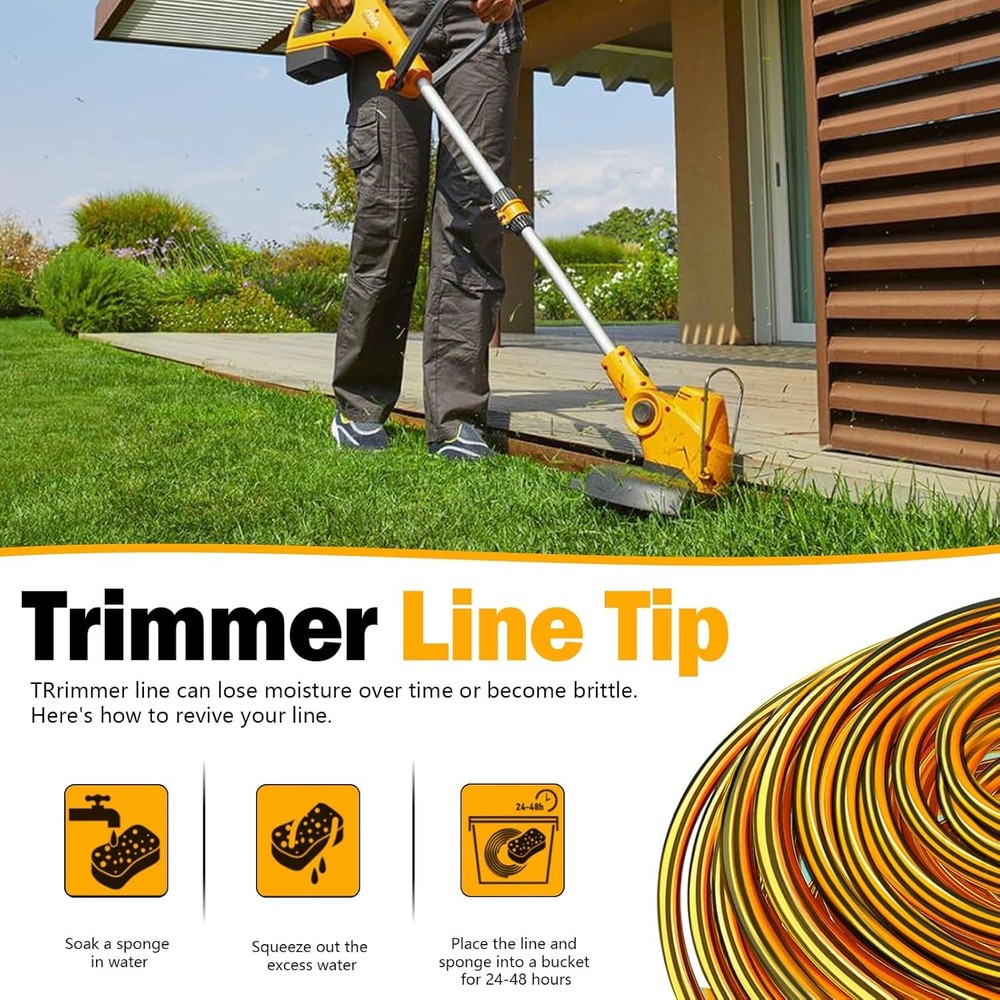 String Trimmer Line Replacement for DEWALT DWO1DT802, Weed Eater String .080-Inc