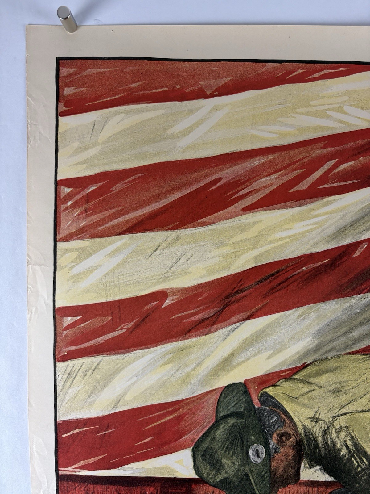 TEAMWORK WINS World War I Bond Poster (VeryGood) 1918 26 1/4”x41” WW1 Ships 001