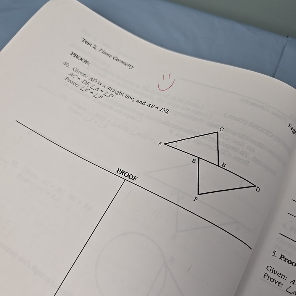 Abeka Plane Geometry Set Text Solution Key And Test/Quiz Key Books