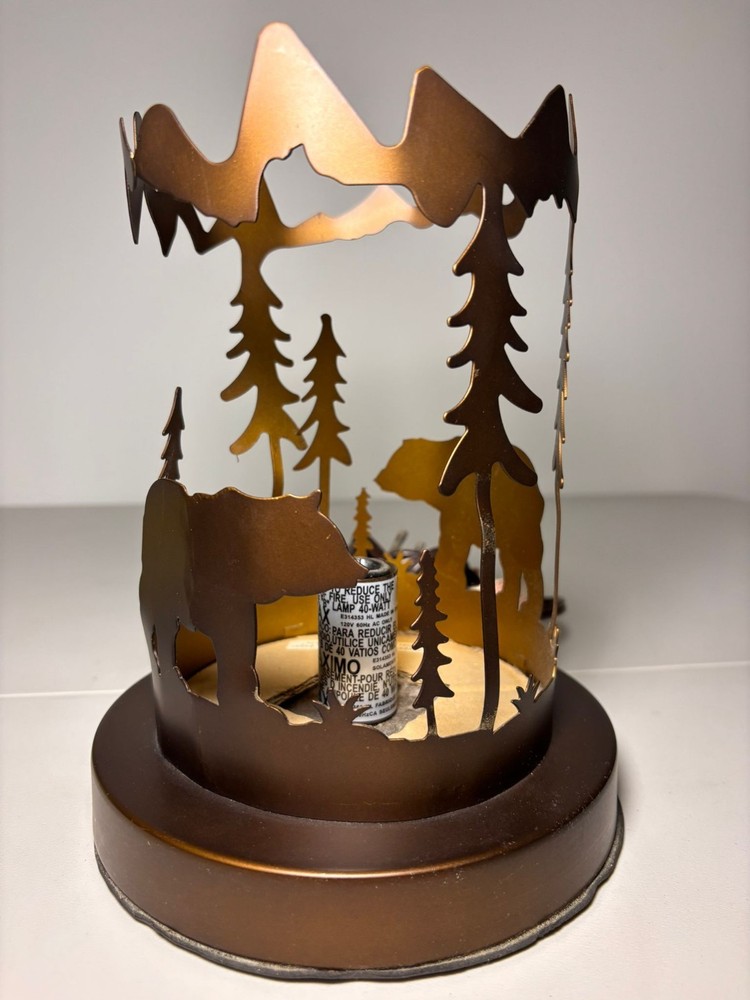 Metal Candle Holder Bear Silhouette