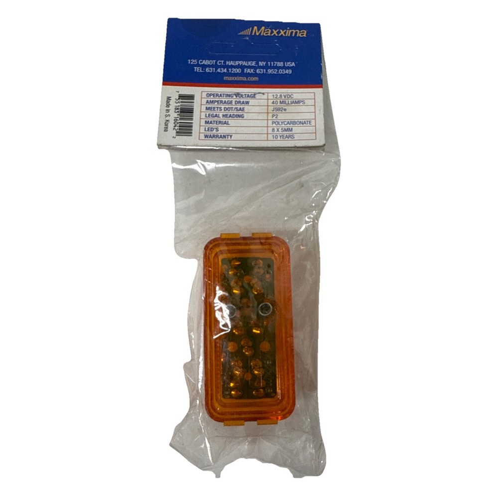 Maxxima M20320Y 2-1/2" Rectangular Amber Clearance Marker