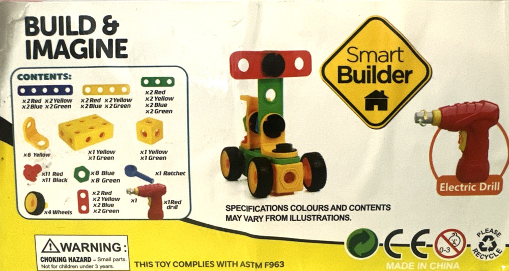 Build N Imagine 87PCBuilding Blocks Learning Construction Playset & Play Drill