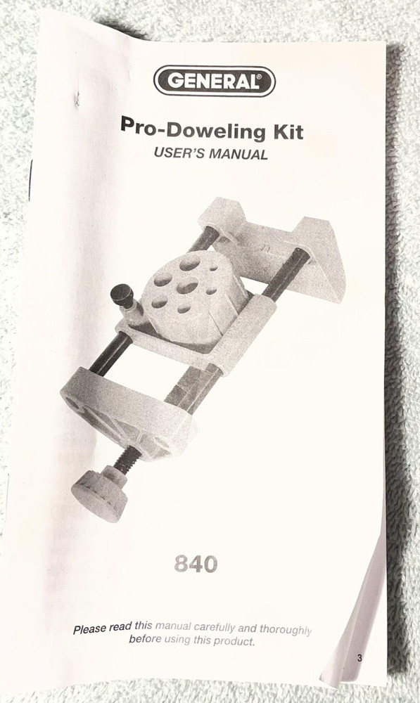 General Pro-Doweling Kit 840 Adjustable Wood Joint Jig With Bits Dowels Set