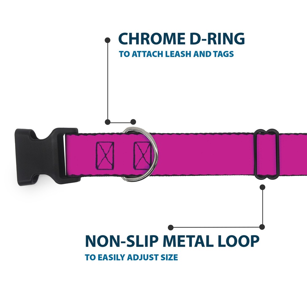 Plastic Clip Collar Fuchsia Medium 11-16.5"