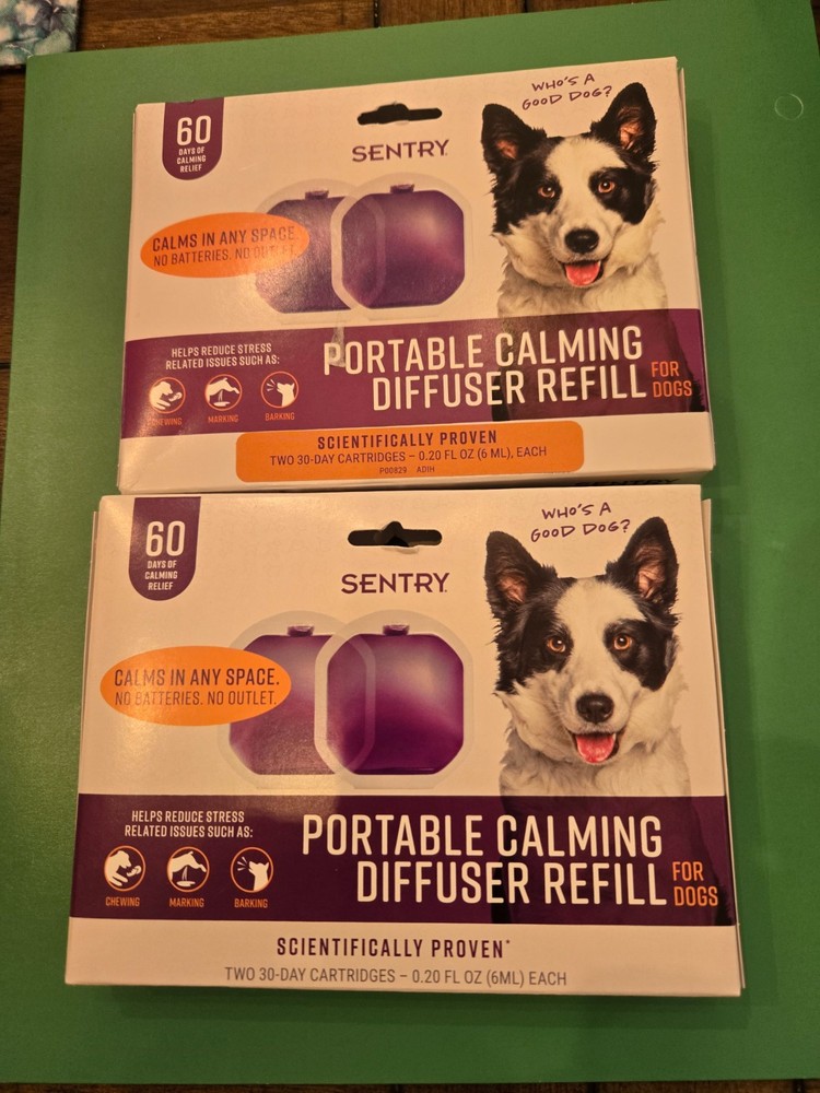 SENTRY Portable Pheromone Calming Diffuser Refill for Dogs 2 Boxes 120 Day Total