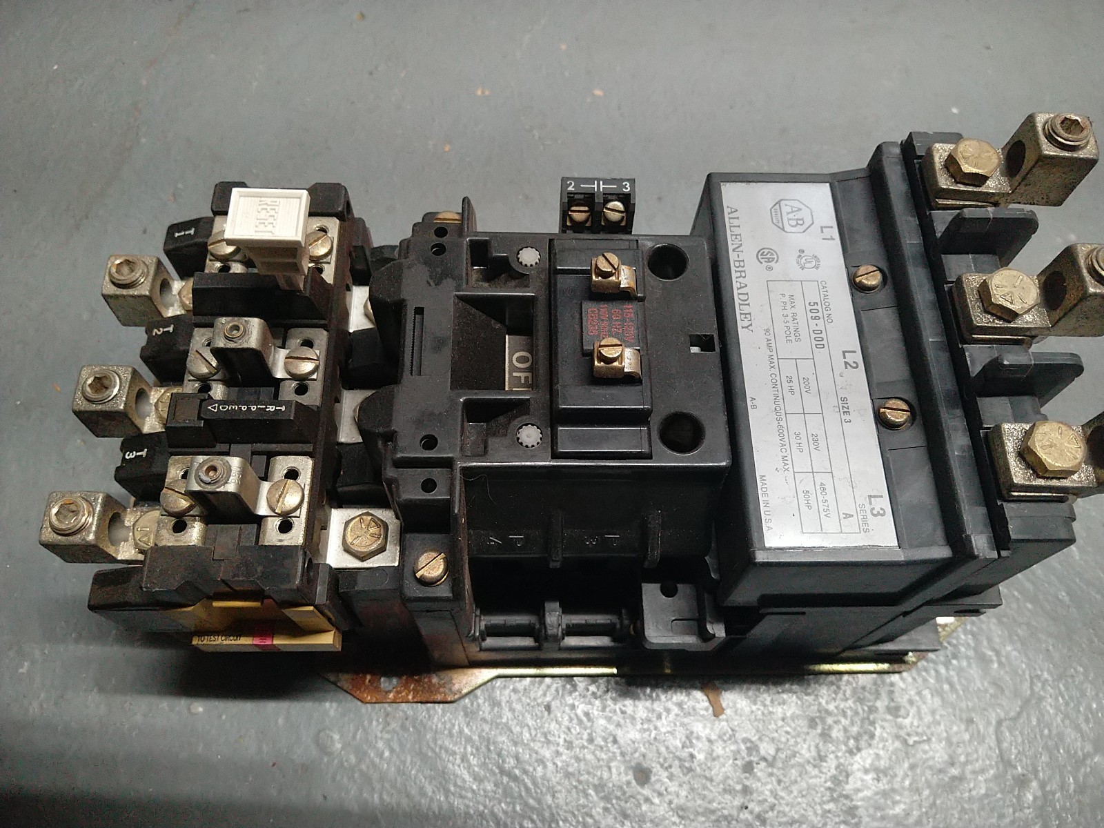 AB Allen Bradley 509-DOD Size 3 Motor Starter 120V Coil