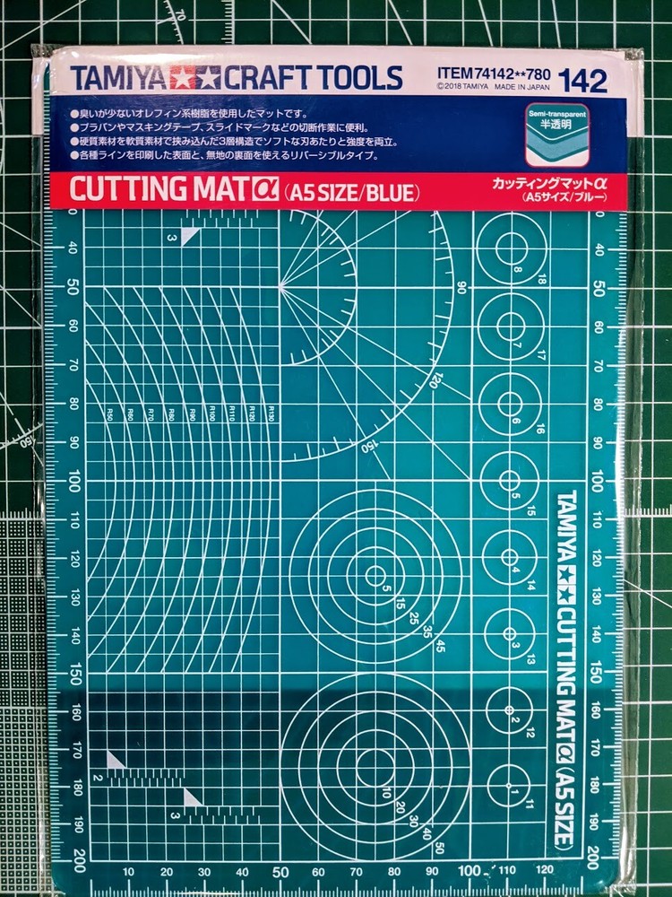 Tamiya Craft Tools Cutting Mat α (A5 Size/Blue) 74142