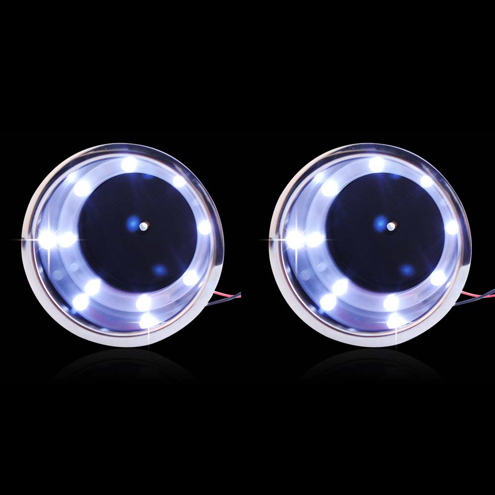 2PCS Stainless Steel Cup Holder  White LED Built-in Insert for Marine Boat