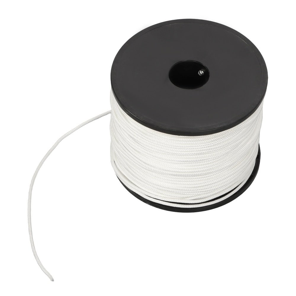 1/8" × 500' White Nylon Rope Sturdy Spool Solid Braid Rope Abrasion Resistance