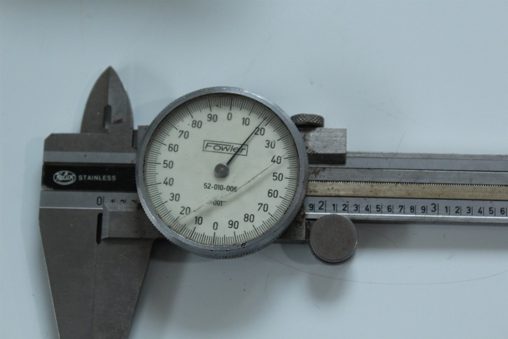 Vintage Fowler 6" Dial Caliper With Protective Case Tested Working