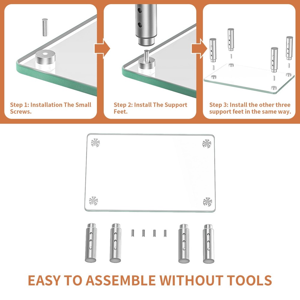 Monitor Stand Riser, Clear, 3 Height Adjustable, PC, Computer, Laptop Stand