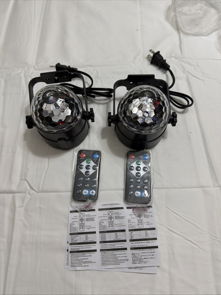 2-Pack LUDITEK Sound Activated Party Lights with Remote Control