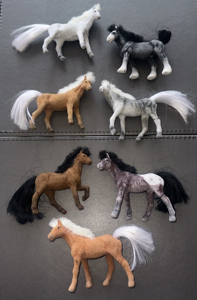Vintage Flocked Horses / Ponies