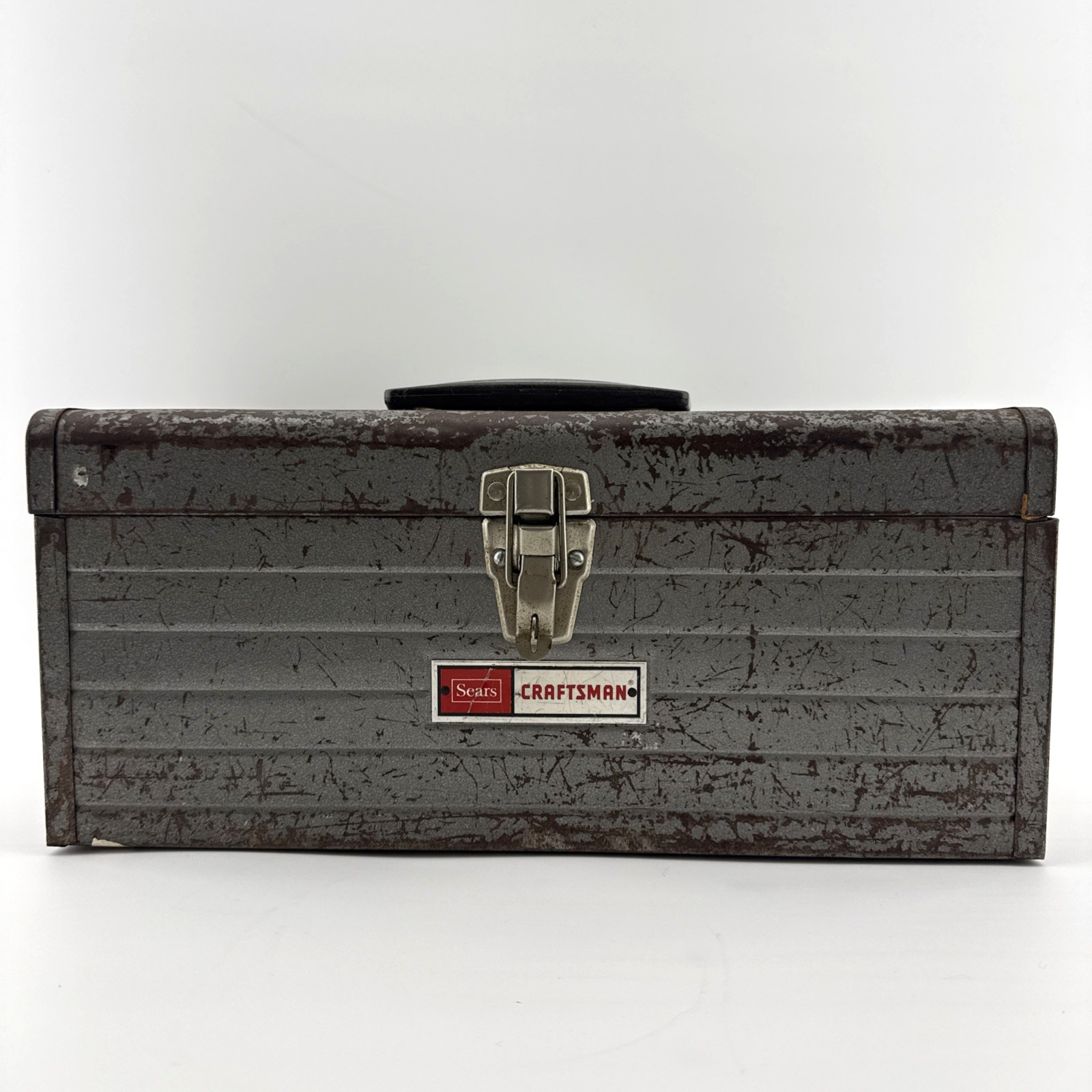 Vintage Sears Craftsman 65013 Metal Tool Box w/ Red Tray