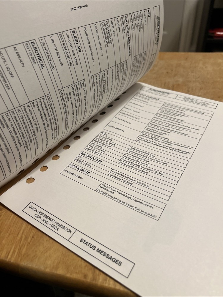 Comair Delta Quick Reference Handbook Canadair Regional Jet Model CL 600-2B19
