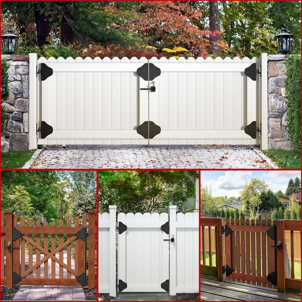 Heavy Duty Anti-Sag Gate Kit with Self-Locking Latch & Hinges (2 Set)
