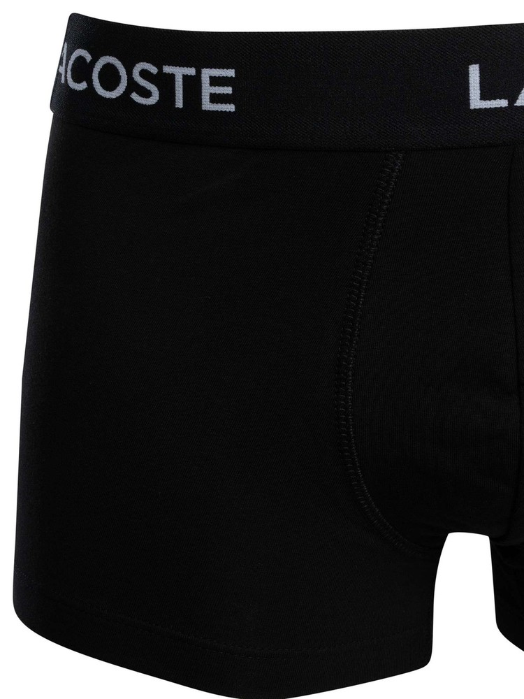 Lacoste Men's 5 Pack Cotton Stretch Trunks, Black