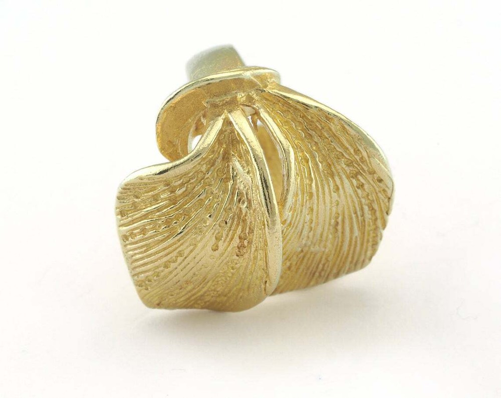 Leaf Adjustable Ring Raw brass (18mm 8US inner size - Adjustable ) OZ3245 ring27