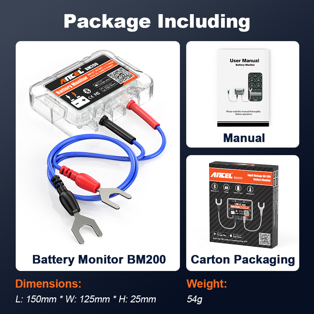 ANCEL BM200 12V Auto Battery Load Tester Bluetooth Cranking Charging Analyzer