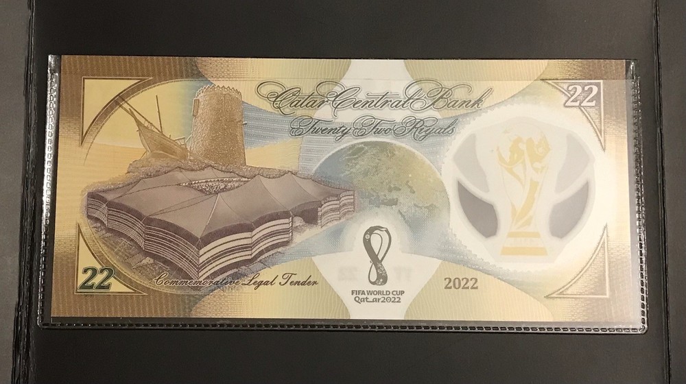 Qatar 22 Riyals 2022 P-39 UNC- Commemorative Folder