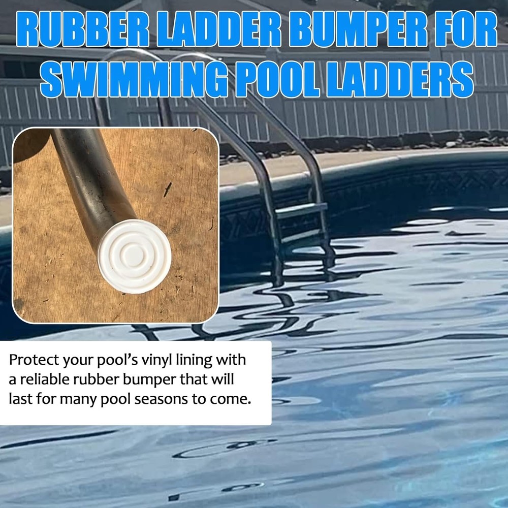 Fit for 1.9" Pool Ladder Bumpers, Rubber Inside Plug Caps