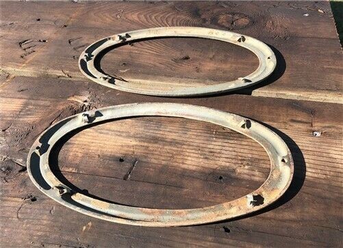 2 Stimpson Computing Scale Metal Frames Weight Display Plates Vintage