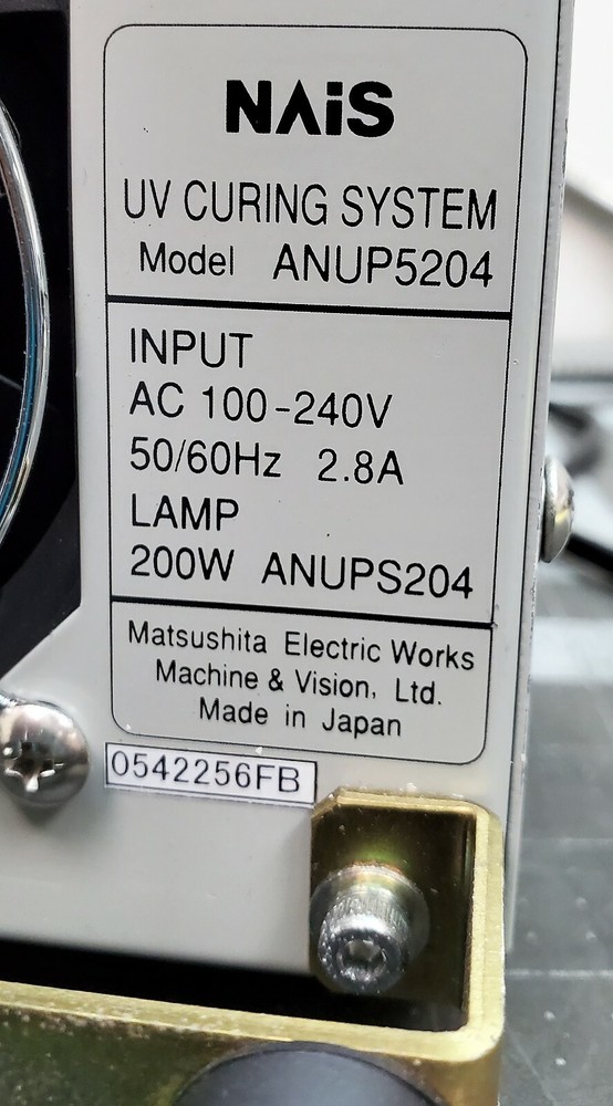 UV Curing System Light Source Nais Aicure ANUP 5204 WORKING PULL SEE VIDEO [D1S6