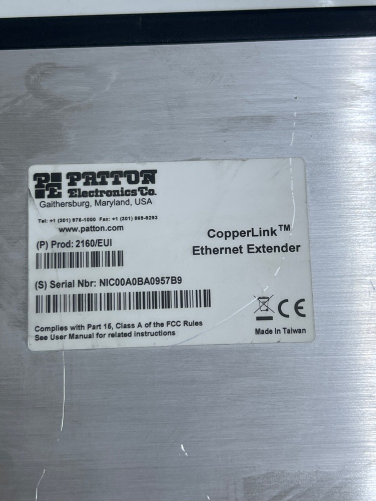 Patton Copperlink 2160/EUI Long Range Ethernet Extender