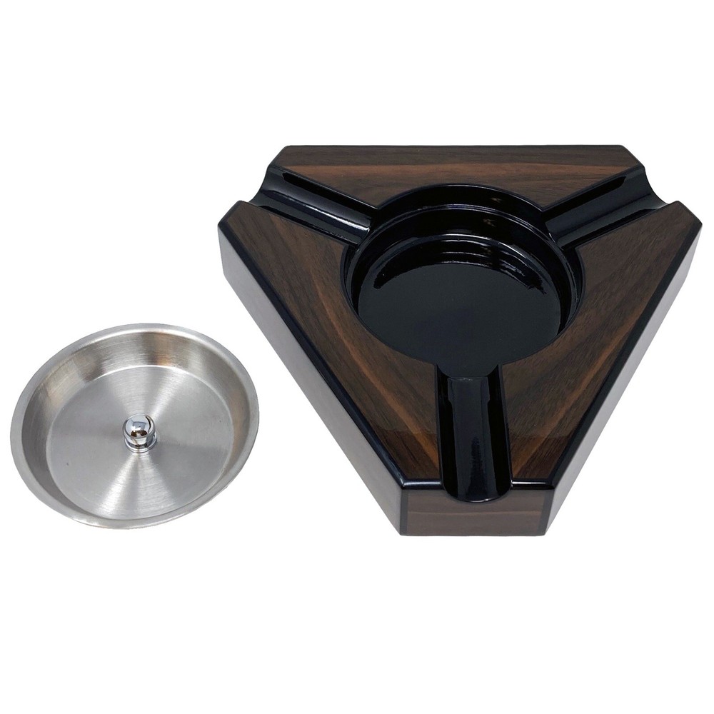 Dark Maple Triangular Ashtray