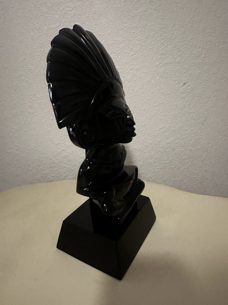 Vintage Obsidian Mayan Figure