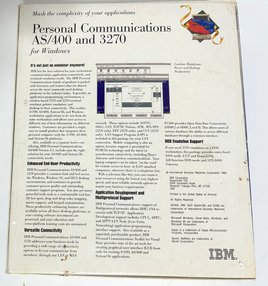 IBM Personal Communications AS/400 & 3270 Windows 4.1 Includes Software