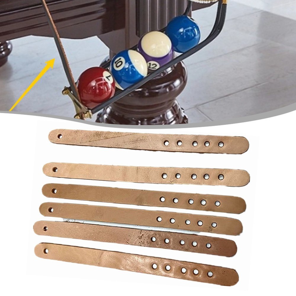 6 Leather Straps for Billiard Table Tracks Adjustable Snooker Table Accessories