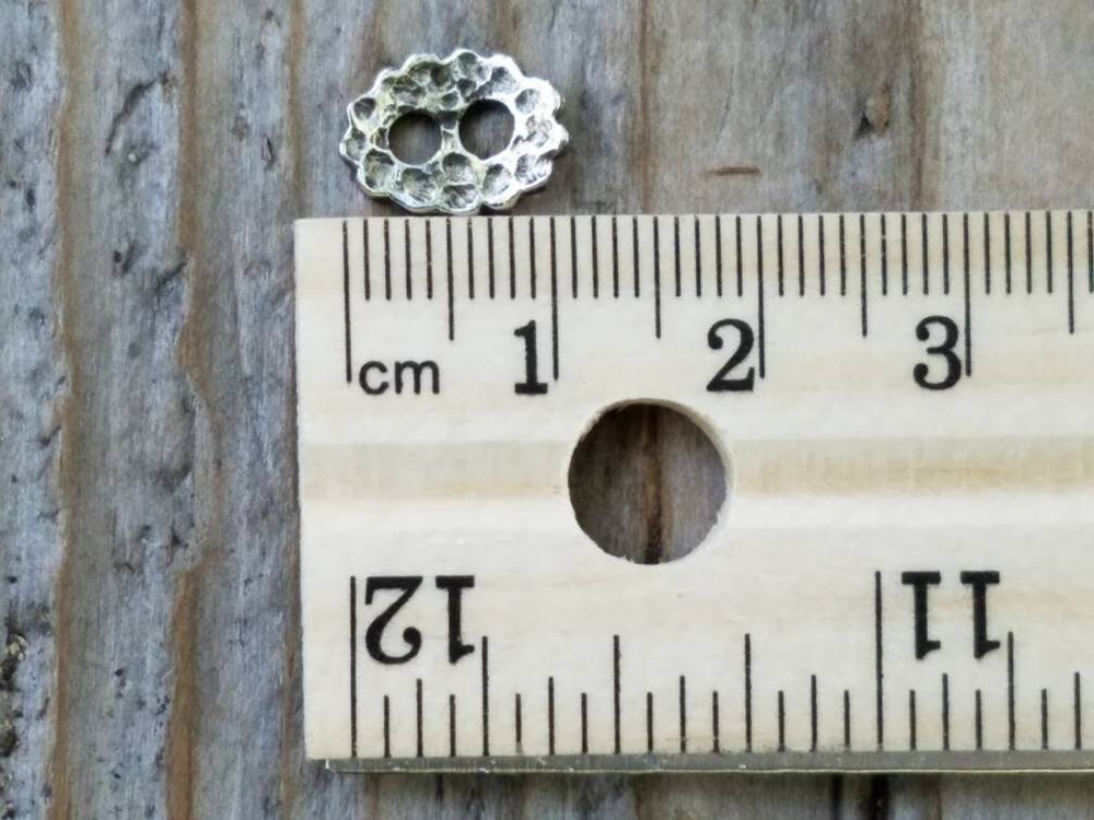 Sterling Silver Two Hole 12x8mm Oval Button