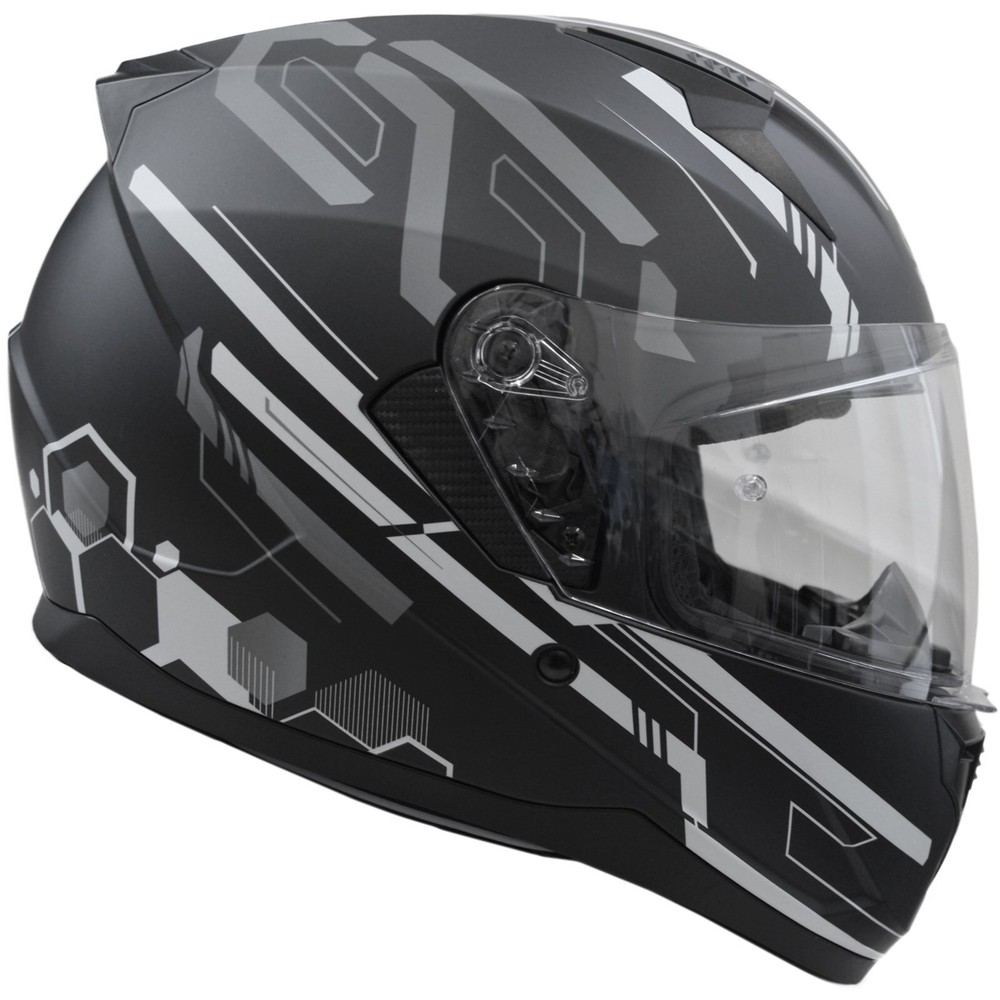 Motorcycle Helmet Size M - GMS Hexago - Matte Black Grey