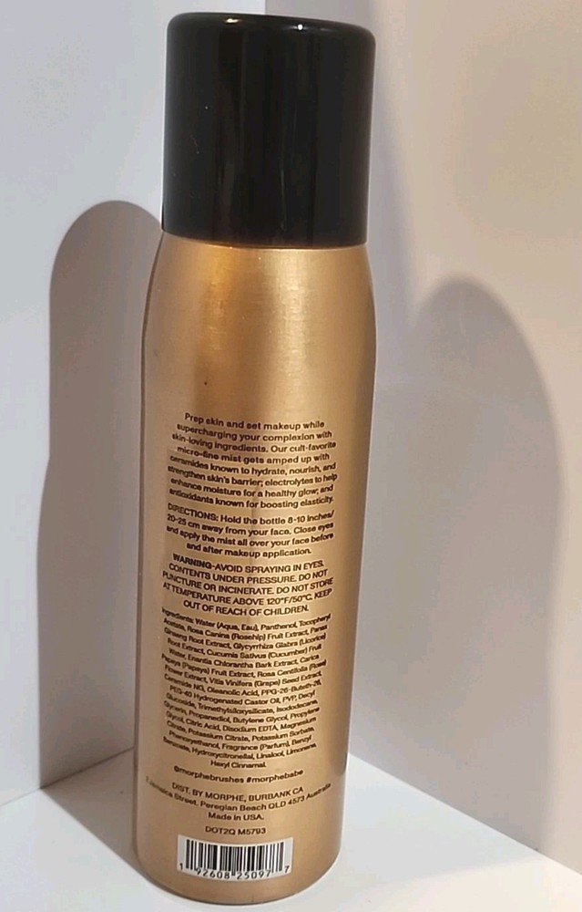 Morphe Continuous Prep & Set Mist 2.8 oz + Ceramides & Antioxidants New