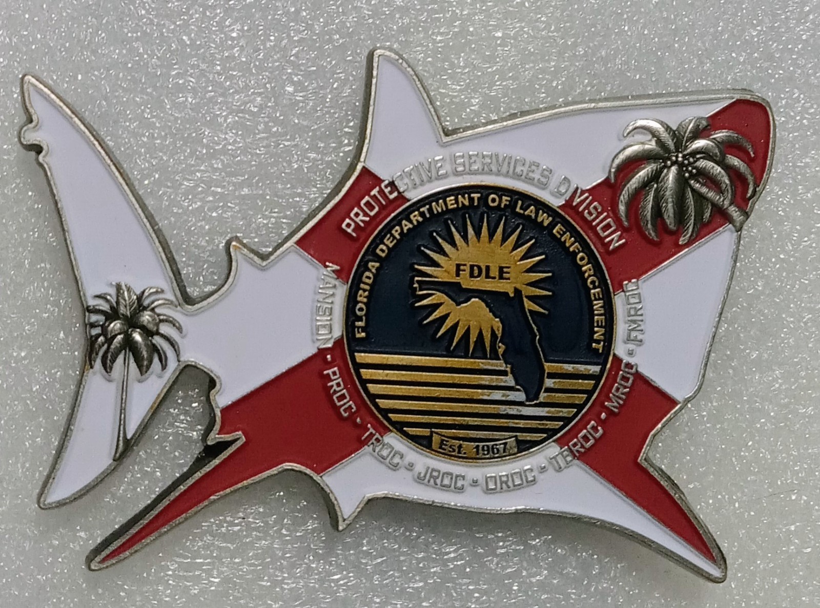FDLE Protective Services SHARK CHALLENGE COIN sheriff FL governor police FLORIDA