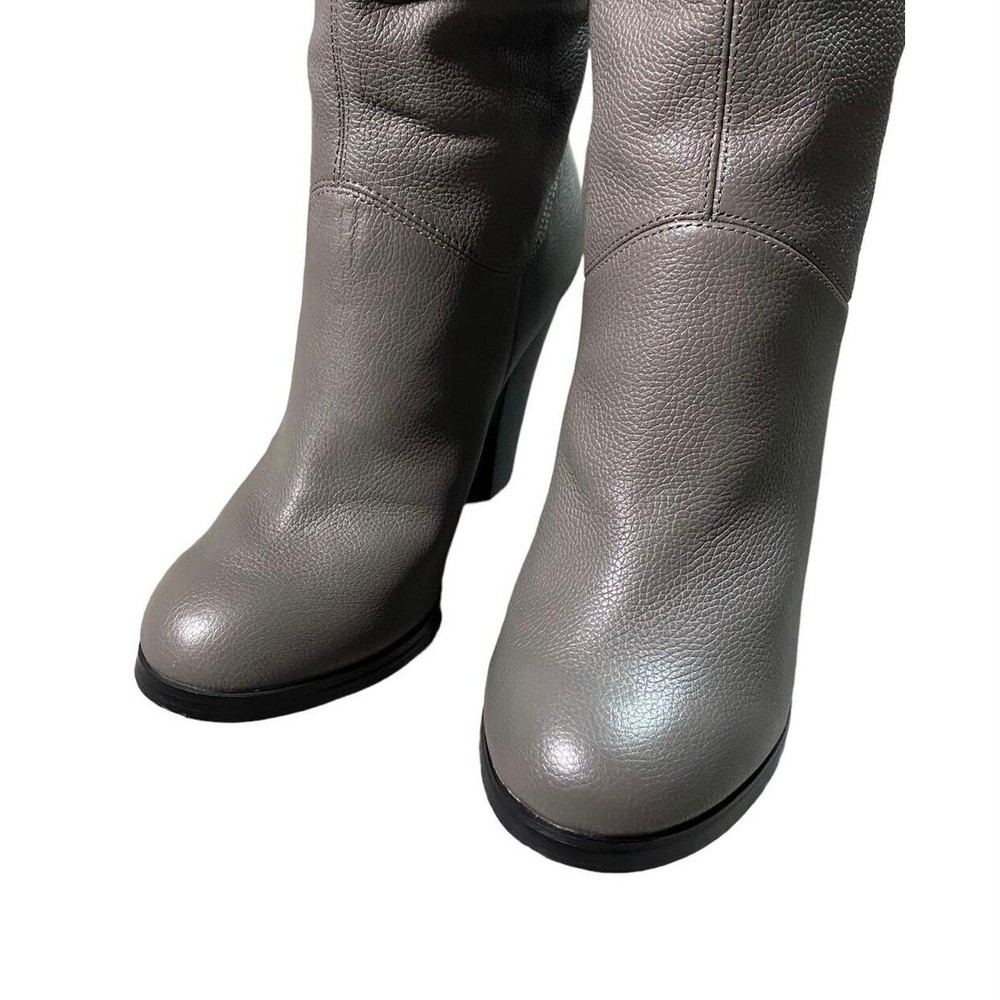 Colin Stuart Gray Pebbled Leather Knee High Boots - 6