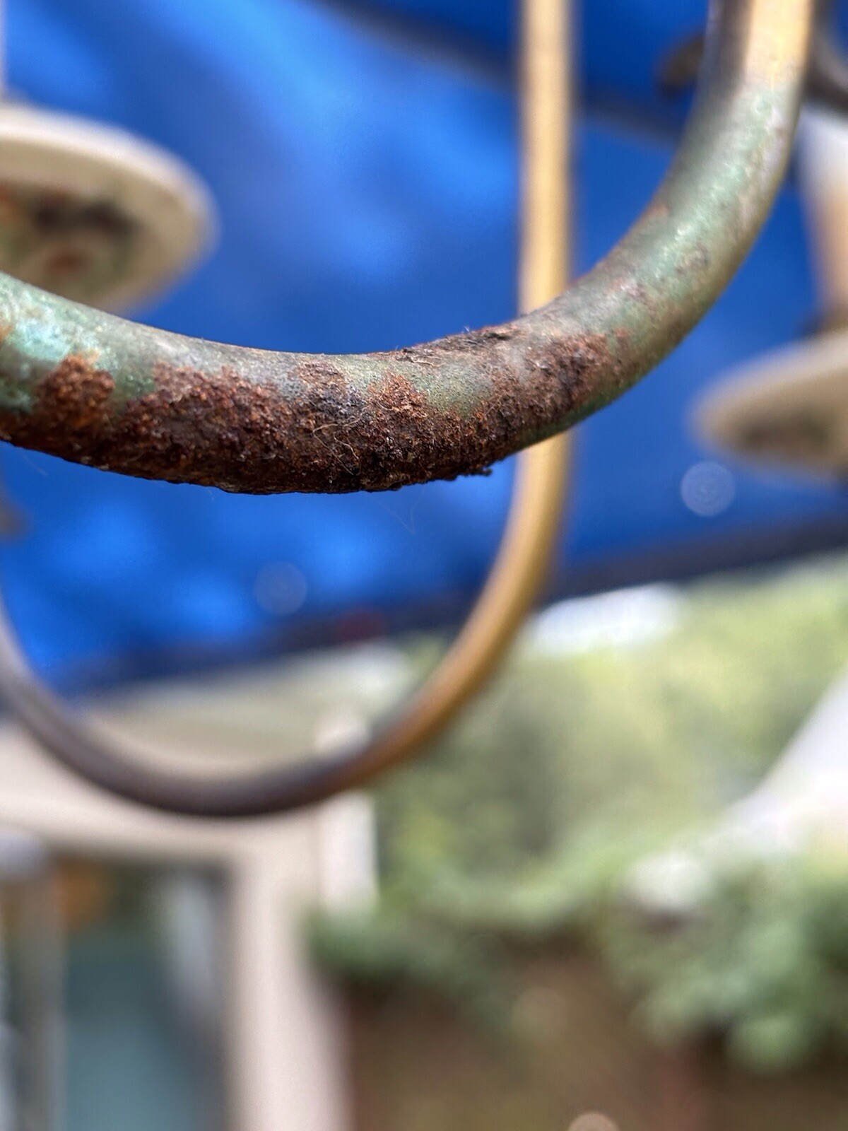 French hand painted 6 arm Porcelain Chandelier from the 20-40s