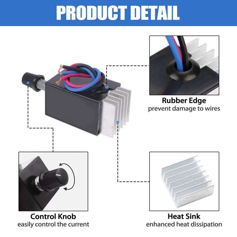 Universal Motor Speed Controller DC 12V 24V Electronic Stepless Speed Control
