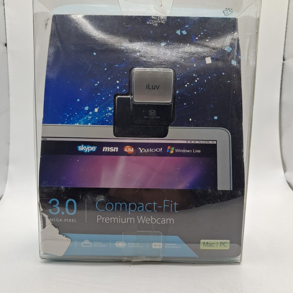 iLuv Compact-Fit Computer Compact USB Webcam with Microphone & Sliding Lens cove