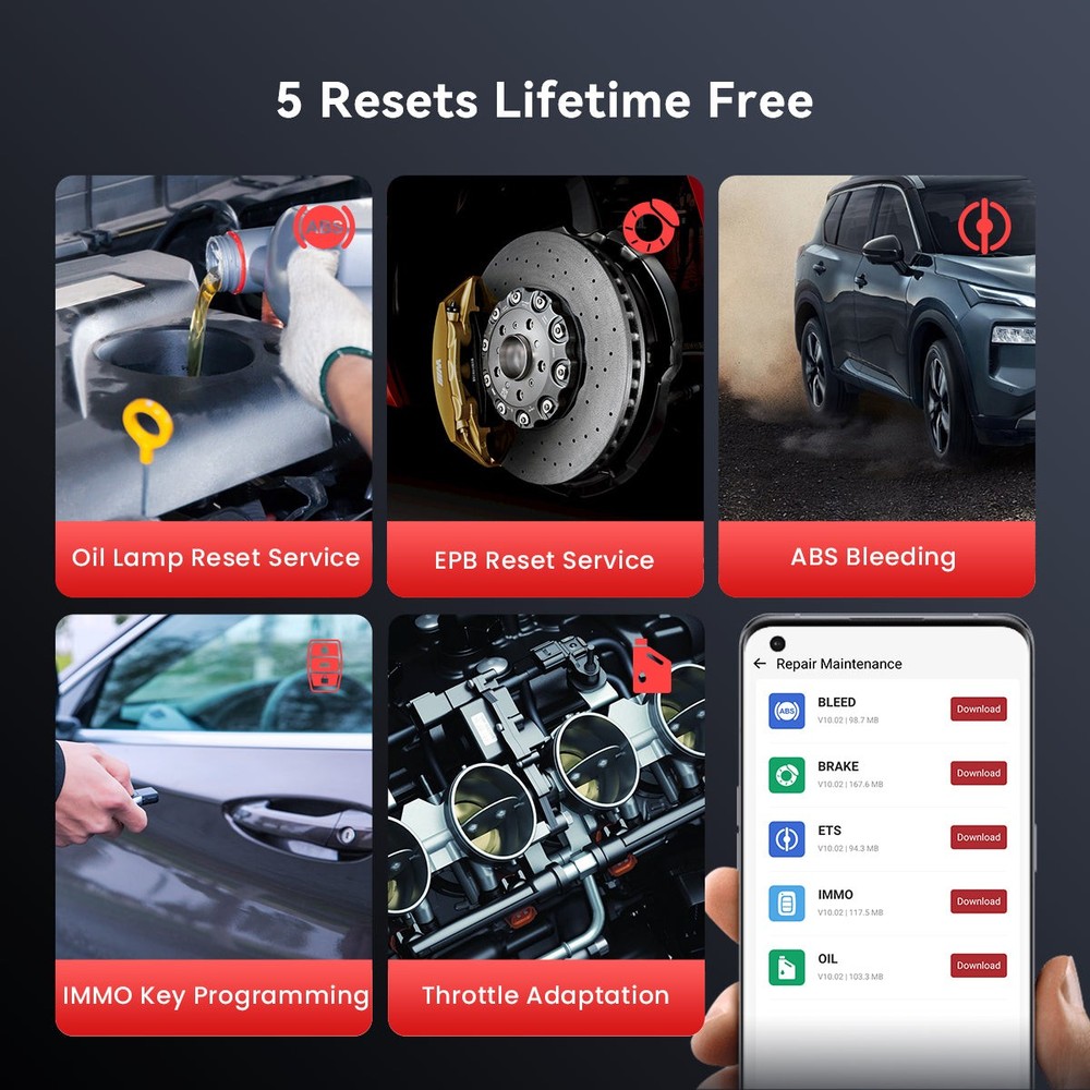 THINKDIAG BD6 OBD2 Scanner Wireless All System Diagnostic Tool 5+ Hot Reset FREE